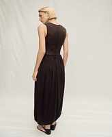 Mango Women's Puffed Hem Semi-Transparent Dress