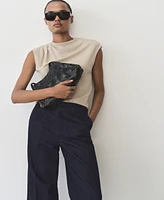 Mango Women's High-Waisted Wide Leg Jeans