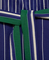 Mango Women's Belt Striped Jumpsuit