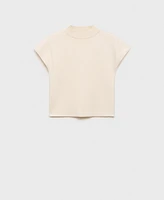 Mango Women's Perkins-Neck Short-Sleeved Sweater