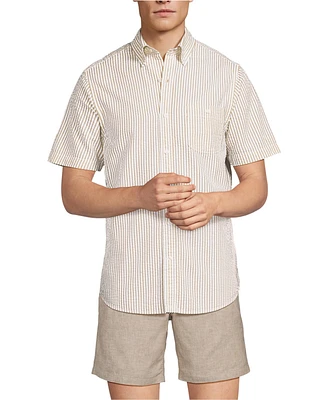 Lands' End Men's Short Sleeve Seersucker Shirt
