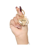 Juicy Couture Gold Heart Keychain with Pearls – Chic & Elegant
