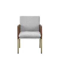 Upholstered Fabric Dining Arm Chair with Cushioned Seat and Backrest