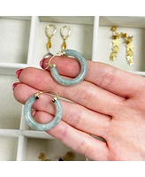 The Lovery Jade Hoop Earrings 25 millimeters