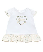 Guess Baby Girls 3-Piece Short Sleeve T-Shirt, Shorts, and Bucket Hat Set