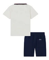 Tommy Hilfiger Toddler Boys 2-Piece Signature Raglan T-Shirt and French Terry Shorts Set