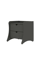 Manhattan Comfort 19.68" Wood Coney Mid-Century Modern 2-Drawer Nightstand