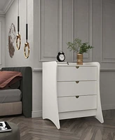 Manhattan Comfort 34.25" Wood Coney Mid-Century Modern 3-Drawer Dresser