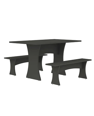 Manhattan Comfort 29.53" 3-Pc. Wood Coney Mid-Century Modern Dining Set