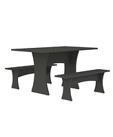Manhattan Comfort 29.53" 3-Pc. Wood Coney Mid-Century Modern Dining Set