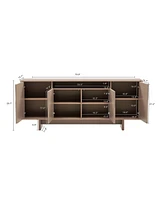 Manhattan Comfort 29.9" Wood Ella Modern 9-Shelf Sideboard