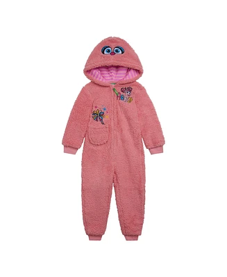 Sesame Street Baby Girls Cozy Sherpa Zip Up Cosplay Costume Coverall
