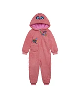 Sesame Street Baby Girls Cozy Sherpa Zip Up Cosplay Costume Coverall