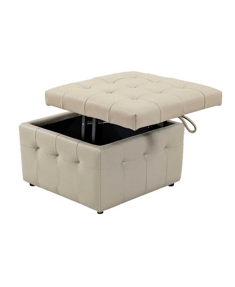 Blanca 87" wide Genuine Leather Sofa with Button Tufted Stitched Pattern