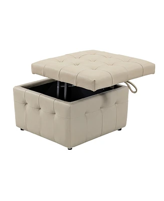 Blanca 87" wide Genuine Leather Sofa with Button Tufted Stitched Pattern