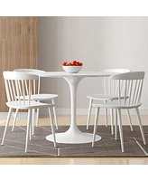 Heavy Duty Plastic Slat Back Dining Chair for Kitchen or Dining Room