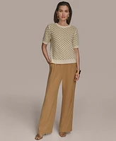 Donna Karan New York Women's Two-Tone Honeycomb Sweater