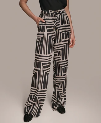 Donna Karan New York Women's Printed Drawstring Wide-Leg Pants