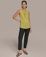 Donna Karan New York Women's Sleeveless Cowlneck Gauze Blouse