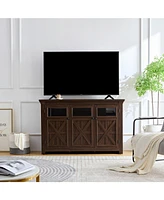 Farmhouse Buffet Cabinet with Storage, 3 Doors, Adjustable Shelf, Espresso