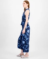 Tommy Hilfiger Women's Floral-Print Peplum Halter Jumpsuit