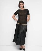 Dkny Women's Contrast-Trim Layered-Look Sweater