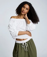 Kenneth Cole Women's Cropped Off-The-Shoulder Top