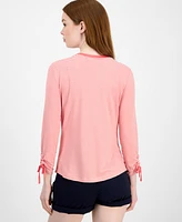 Tommy Hilfiger Women's Striped Ruched-Sleeve Top