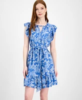 Tommy Hilfiger Women's Paisley-Print Flutter-Sleeve Dress