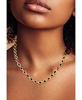 Rachel Zoe Gold Plated Multicolor Gem Collar Tennis Necklace