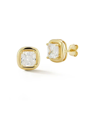 Rachel Zoe 14K Gold Plated Sterling Silver Puffy Square Studs