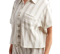 Bcx Juniors' Striped Short-Sleeve Shirt