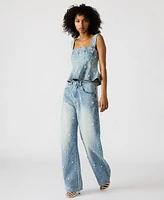 Steve Madden Women's Denim Fianna Barrel-Leg Jeans