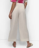 Dkny Women's Belted High Rise Pleated Twill Pants