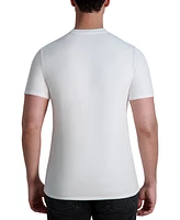Karl Lagerfeld Paris Men's Short Sleeve Crewneck Racing Stripe Logo T-Shirt