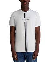 Karl Lagerfeld Paris Men's Short Sleeve Crewneck Racing Stripe Logo T-Shirt