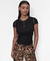 Dkny Women's Contrast-Stitch Top