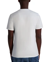 Karl Lagerfeld Paris Men's Short Sleeve Crewneck Racing Stripe Logo T-Shirt