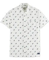 Scotch & Soda Men's Printed Short Sleeve Linen Button-Front Shirt