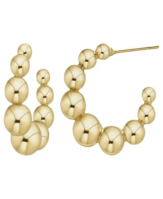 Macy's Ball Bead Hoop 14K Gold Plate Earrings