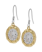 Macy's Cubic Zirconia Round Fish Wire 14K Gold Plate Earrings