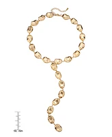 Macy's Round Stone 'Y' 14K Gold Plate Necklace