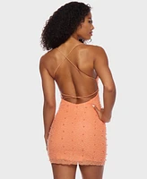 Alex & Sophia Juniors' Embellished Open-Back Bodycon Dress