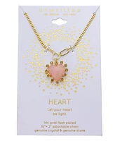 Unwritten Crystal and Rose Quartz Heart Pendant Necklace