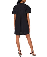Msk Women's Collared Puff-Sleeve Mini Shift Dress