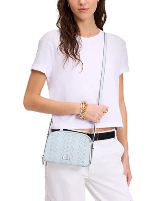 Kate Spade New York Serena Pointelle Double-Zip Dome Leather Crossbody