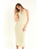 endless rose Women's Crochet Knit Midi Dress