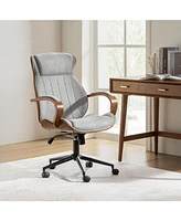 Nuria Office Chair 360-Degree Swivel with Solid Wood Armrests