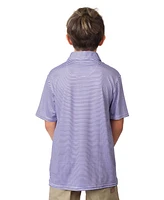 Tailorbyrd Boys Multi Stripes Printed Performance Short Sleeve Polo