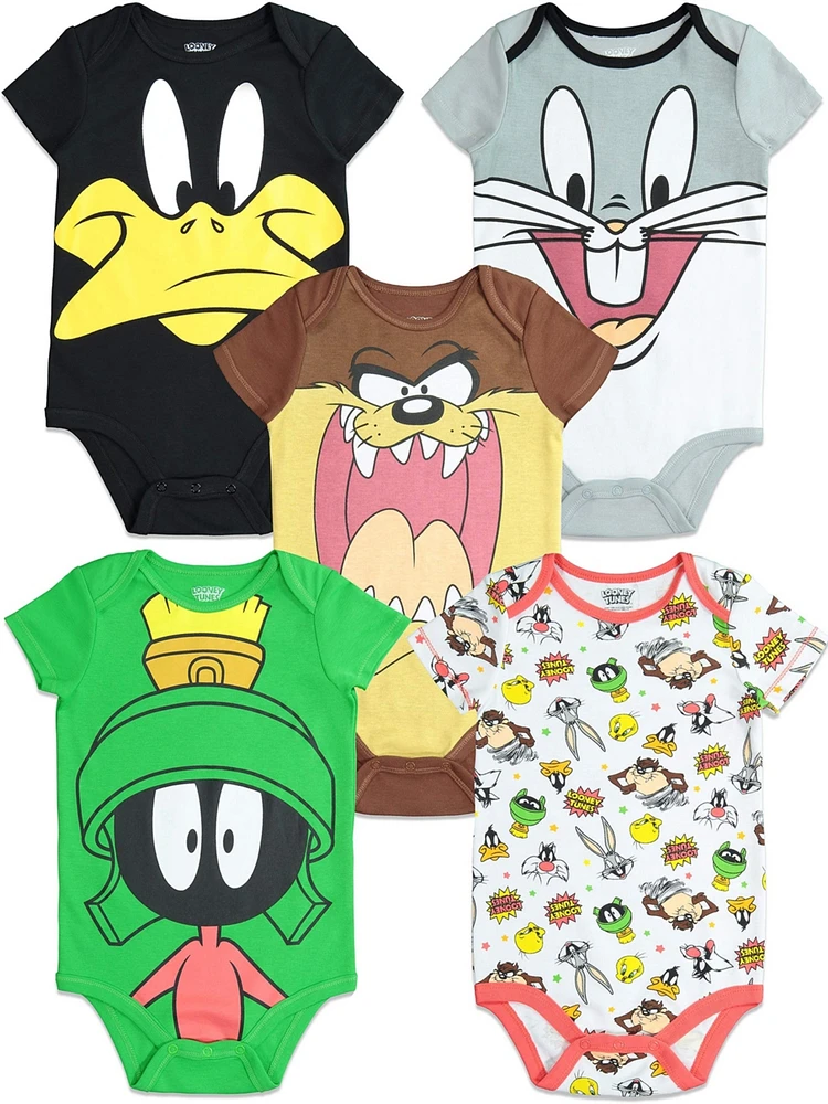 Looney Tunes Baby Boys 5 Pack Bodysuits
